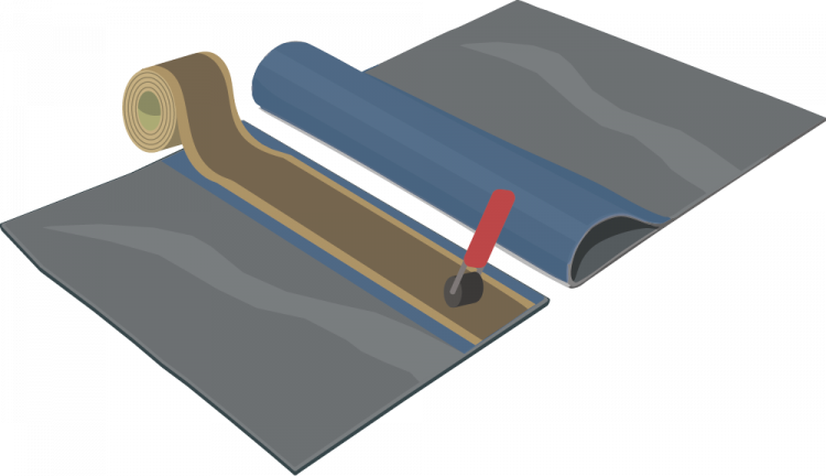 EPDM Band auf der EPDM Folie anbringen